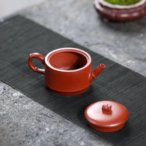 宜興紫砂朱泥竹段壺130cc