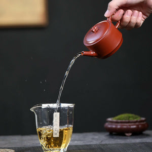 宜興紫砂朱泥竹段壺130cc