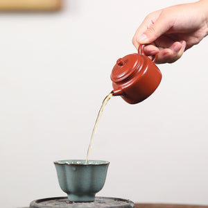 宜興紫砂壺小品朱泥德鐘壺80cc