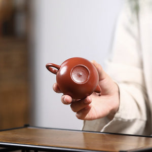 孟臣款宜興紫砂壺朱泥小品思亭壺100cc