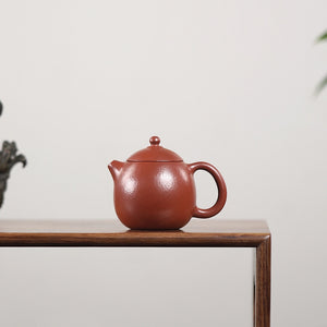 宜興紫砂壺朱泥小品龍蛋壺90cc