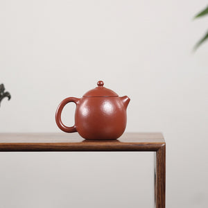 宜興紫砂壺朱泥小品龍蛋壺90cc