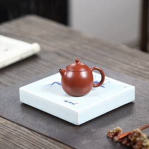 適合小壺泡的宜興紫砂壺朱泥小品龍蛋壺90cc