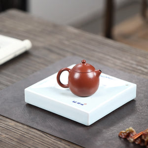 適合小壺泡小容量90ml宜興紫砂壺朱泥小品龍蛋壺