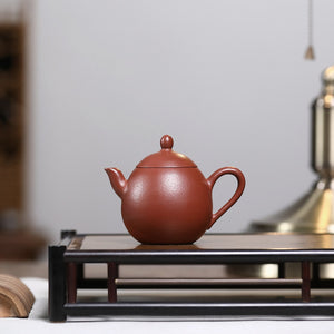 宜興紫砂壺小煤窯小品朱泥龍蛋壺100CC