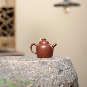 宜興紫砂壺朱泥小品慕古壺100CC
