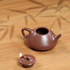 宜興朱泥小品紫砂壺子冶石瓢100cc