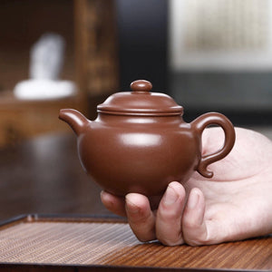 宜興紫砂壺紫泥大亨蓮子壺220cc