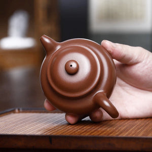 宜興紫砂壺紫泥大亨蓮子壺220cc