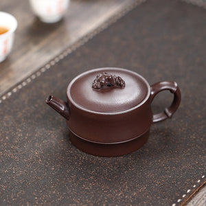 紫砂茶壺宜興紫泥太湖石竹段壺190cc