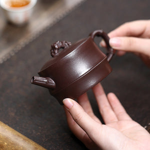 手感好的原礦紫砂壺宜興紫泥太湖石竹段壺190cc