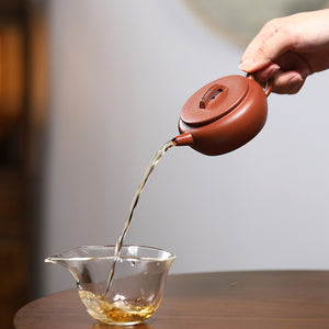 出水順暢的宜興紫砂壺降坡泥大彬詩意壺160cc