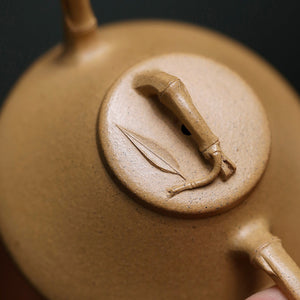 宜興小品紫砂壺黃金段泥竹節石瓢壺90cc