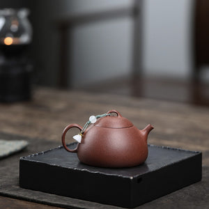 紫砂壺宜興降坡泥文旦壺140cc側面照