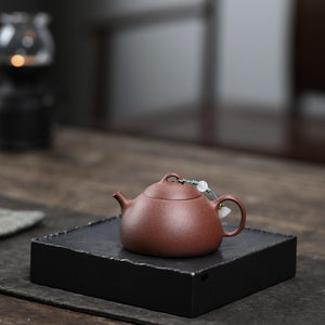 紫砂壺宜興降坡泥文旦壺140cc側面照