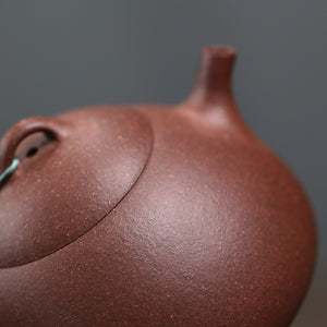 紫砂壺宜興降坡泥文旦壺140cc手持照泥料顆粒感