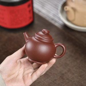 紫砂壺宜興原礦紅皮龍巨綸珠壺110CC高檔紫泥茶壺