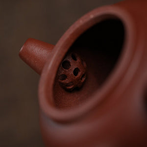 紫砂壺宜興原礦紅皮龍巨綸珠壺110CC高檔紫泥茶壺