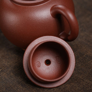 紫砂壺宜興原礦紅皮龍巨綸珠壺110CC高檔紫泥茶壺