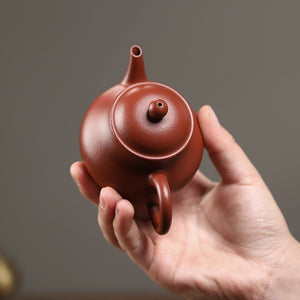 泥料溫潤的宜興紫砂壺小煤窯朱泥高潘壺120cc