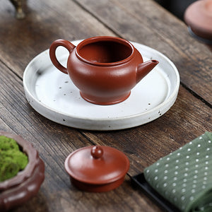 口蓋大的小煤窯朱泥平蓋水平壺120cc