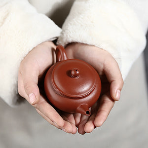 溫潤的小煤窯朱泥平蓋水平壺120cc