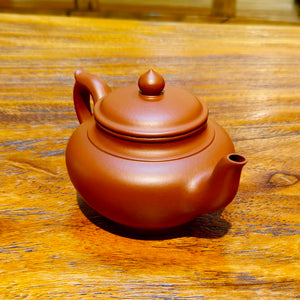 半手工宜興紫砂壺小煤窯朱泥笑櫻壺200cc