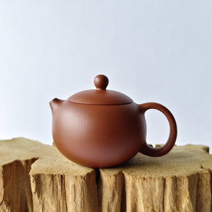 宜興紫砂壺朱泥西施壺150CC側面圖