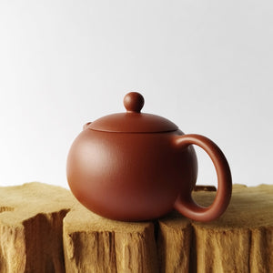 宜興紫砂壺朱泥西施壺150CC側面圖