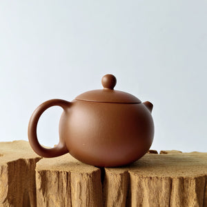 宜興紫砂壺朱泥西施壺150CC側面圖