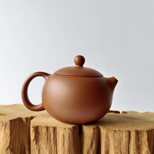 宜興紫砂壺朱泥西施壺150CC左側面圖