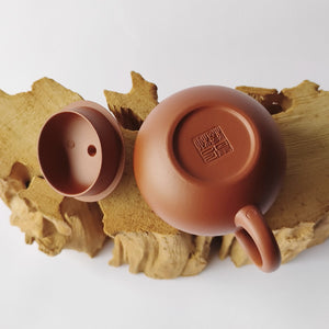 宜興紫砂壺朱泥西施壺150CC壺底部印款