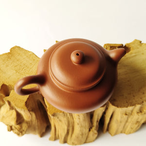 宜興紫砂壺朱泥仿古壺150CC俯視圖