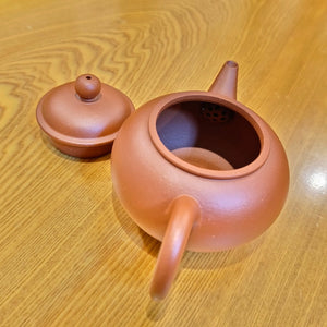 功夫茶壺宜興紫砂壺原礦生砂朱泥水平壺140CC