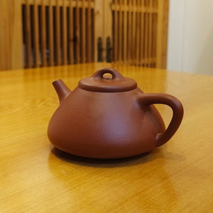 宜興原礦紫砂壺生砂朱泥子冶石瓢壺160CC