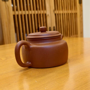 傳統工藝製作的原礦生砂朱泥紫砂壺德鐘壺200CC