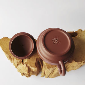 宜興紫砂壺紫泥竹節壺160cc