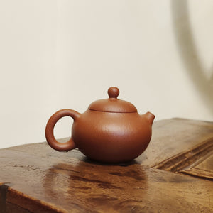 宜興紫砂壺紅降坡泥文旦壺110cc