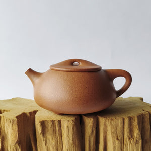 宜興紫砂壺黃降坡泥景州石瓢壺300CC側面圖