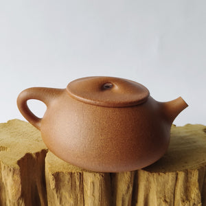 原礦無添加宜興紫砂壺黃降坡泥景州石瓢壺300CC側面圖