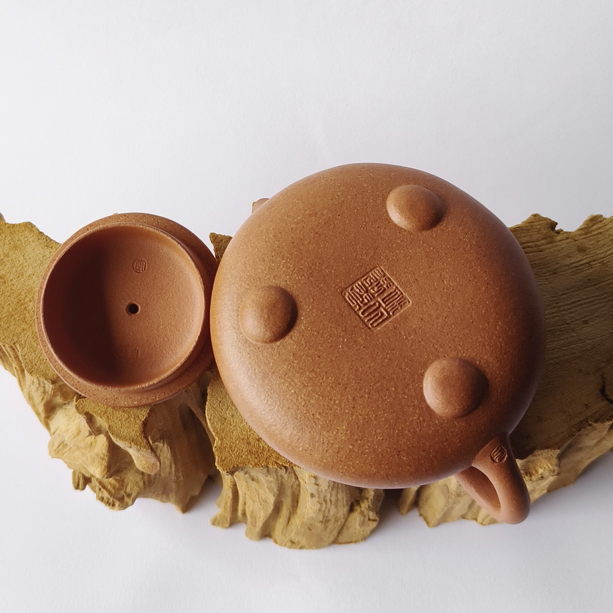 原礦無添加宜興紫砂壺黃降坡泥景州石瓢壺300CC壺底印款圖