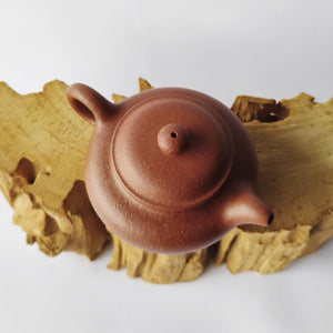 紫砂茶壺宜興原礦紅降坡泥仿古壺180CC 俯視圖