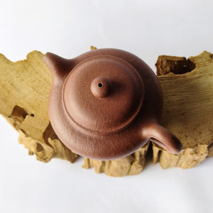 紫砂茶壺宜興原礦紅降坡泥仿古壺180CC 後視圖