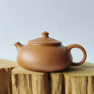 紫砂壺宜興原礦黃金段泥寒江壺140CC