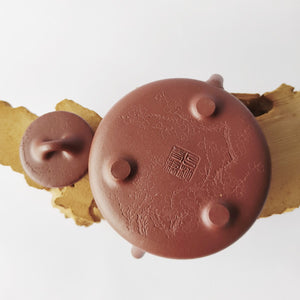 全手工紅降坡泥子冶石瓢壺220CC壺底刻梅花