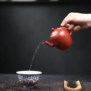 出水順暢的全手工朱泥美人肩壺220cc