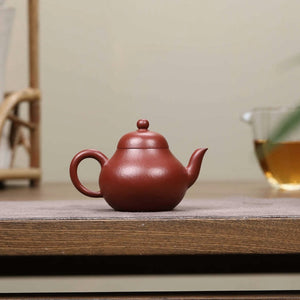 精緻的宜興紫砂壺全手工朱泥梨形壺120cc