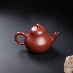 全手工製作的宜興紫砂壺朱泥梨形壺120cc