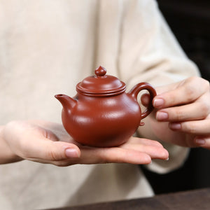 全手工宜興紫砂壺朱泥秋水壺120cc