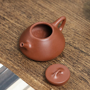 半手工製作做的子冶石瓢壺200cc宜興紫泥中槽青